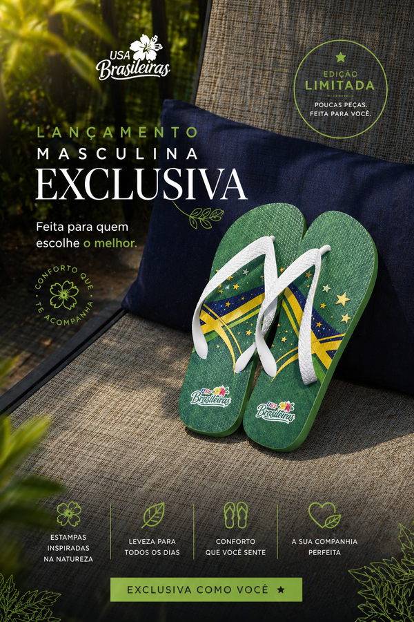 Sandália USA Brasileiras Exclusiva - Masculina