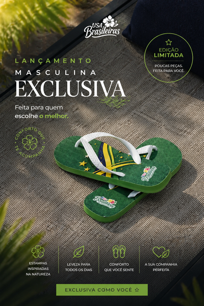 Sandália USA Brasileiras Exclusiva - Masculina