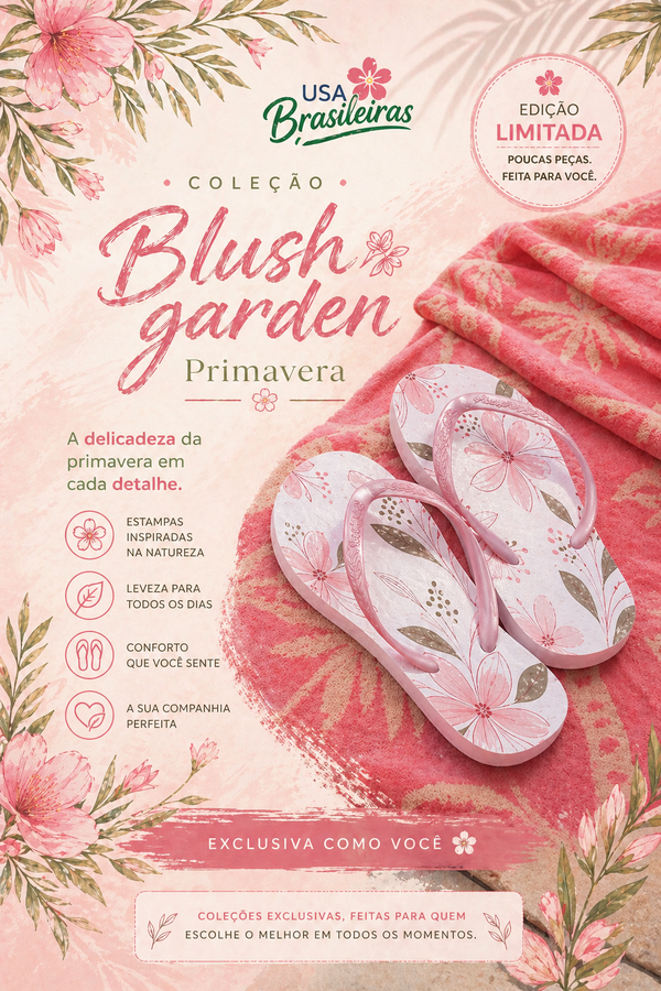 BLUSH GARDEN — COLEÇÃO PRIMAVERA (FEMININA)